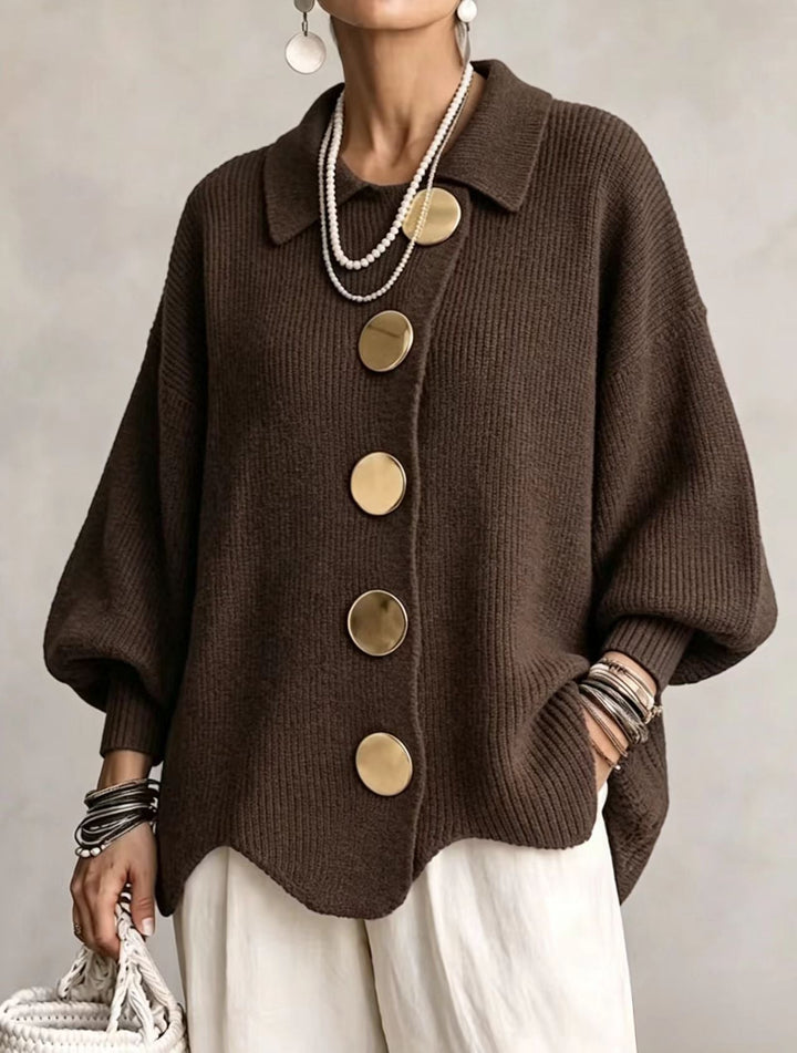Damen Strickjacke mit Knöpfen, Langarm