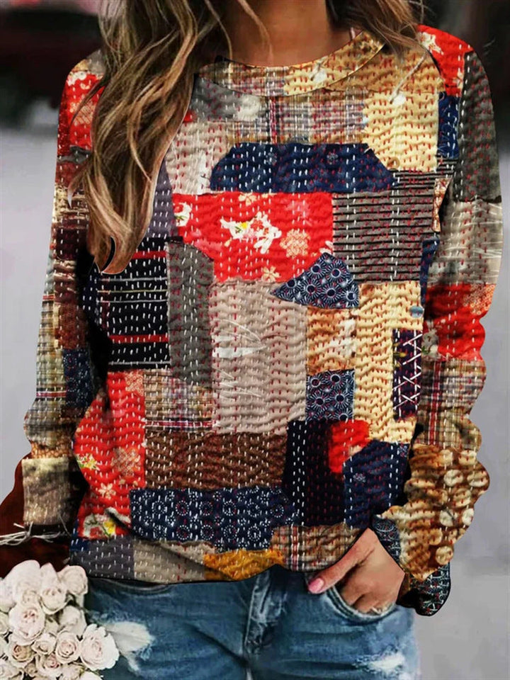 Damen Pullover mit langen Ärmeln und Rundhalsausschnitt