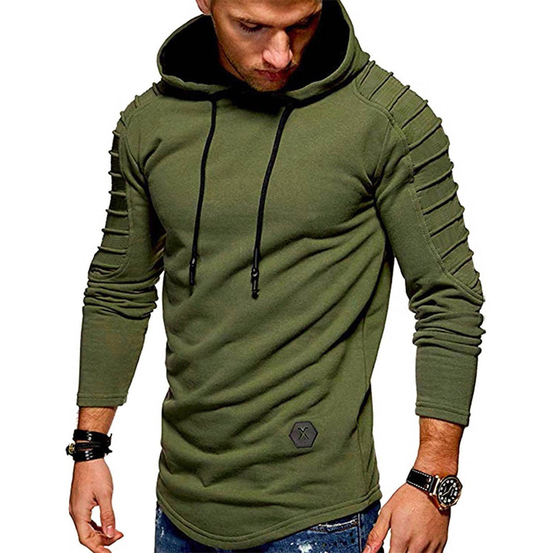Herren Longline-Hoodie mit langen Ärmeln und Kordelzug
