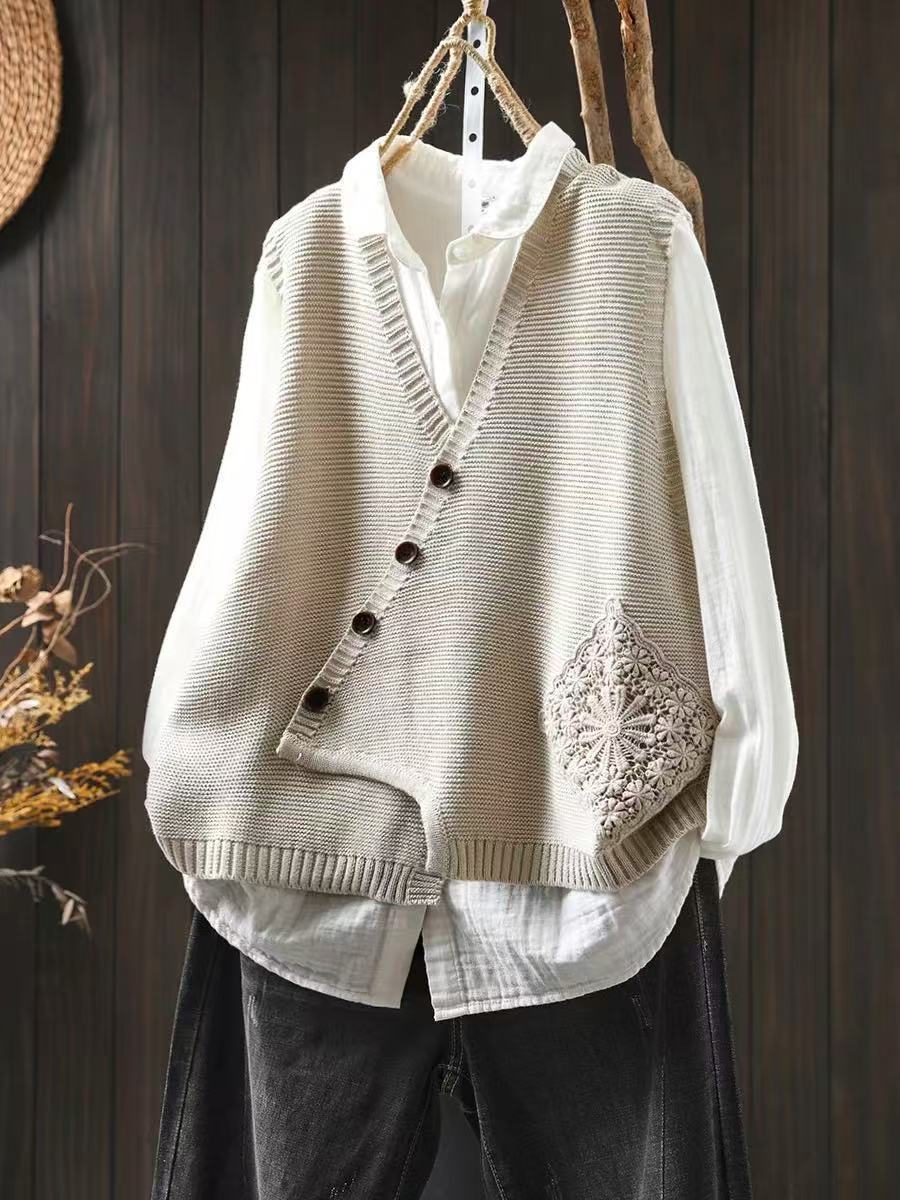 Das Elowyn | Strickweste für Damen mit V-Ausschnitt