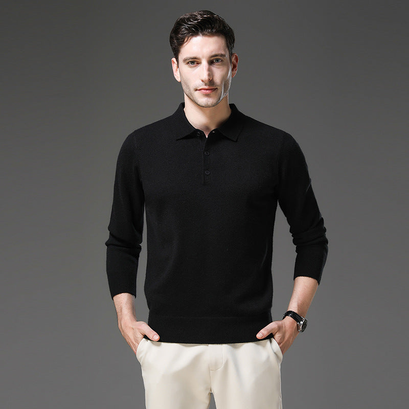 Tobias | Polo Business Pullover für Herren mit langen Ärmeln