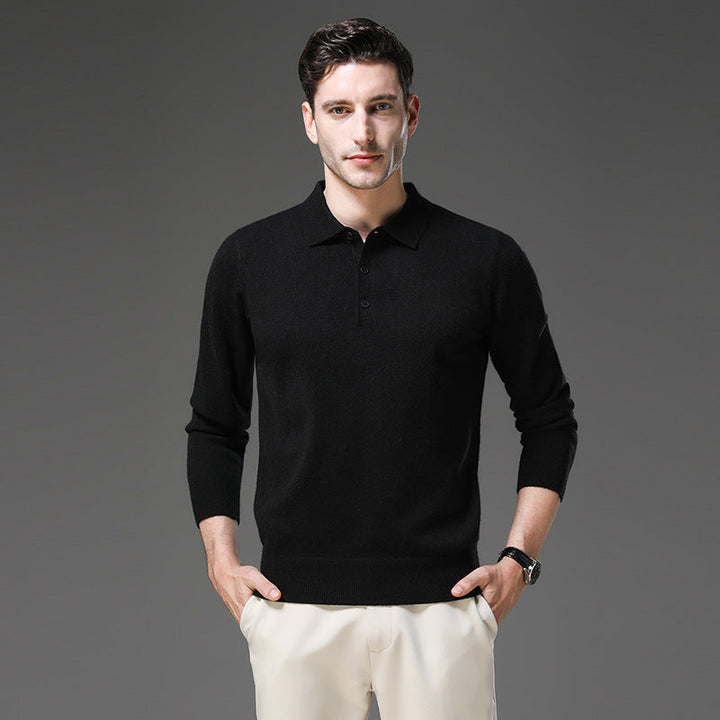 Tobias | Polo Business Pullover für Herren mit langen Ärmeln
