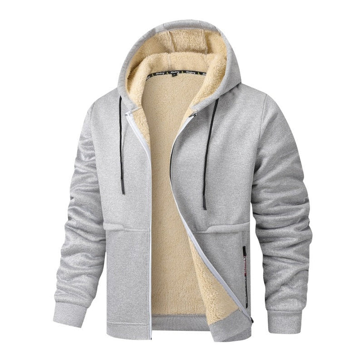 Herren Kapuzenjacke Langarm mit Kordelzug und Taschen