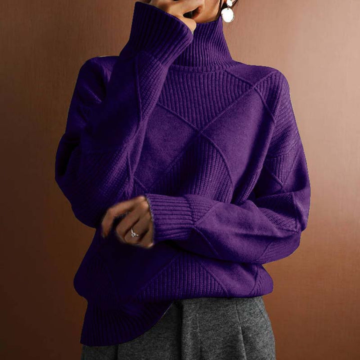 Charlotte | Schicker High-Neck Pullover für Damen mit Rollkragen und langen Ärmeln