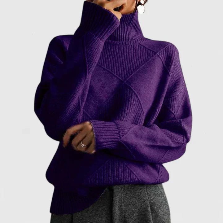 Adryanna | Bequemes Sweatshirt für Damen mit Rollkragen und langen Ärmeln
