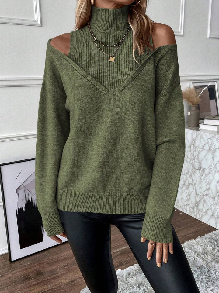 Damen Langarm-Rollkragenpullover