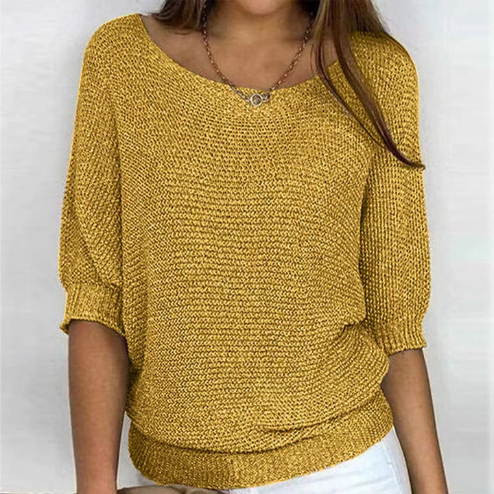 Sara | Komfortpullover für Damen mit Rundhalsausschnitt und kurzen Ärmeln