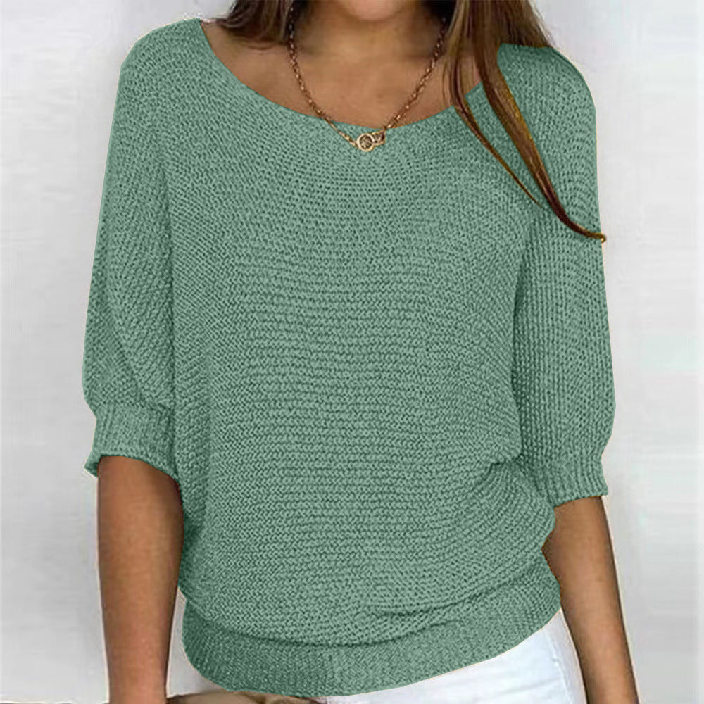 Sara | Komfortpullover für Damen mit Rundhalsausschnitt und kurzen Ärmeln