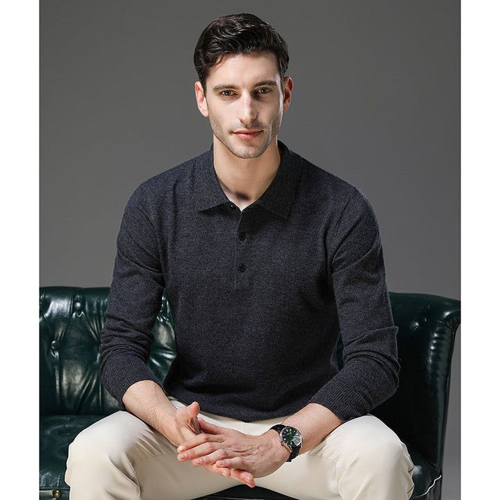 Tobias | Polo Business Pullover für Herren mit langen Ärmeln