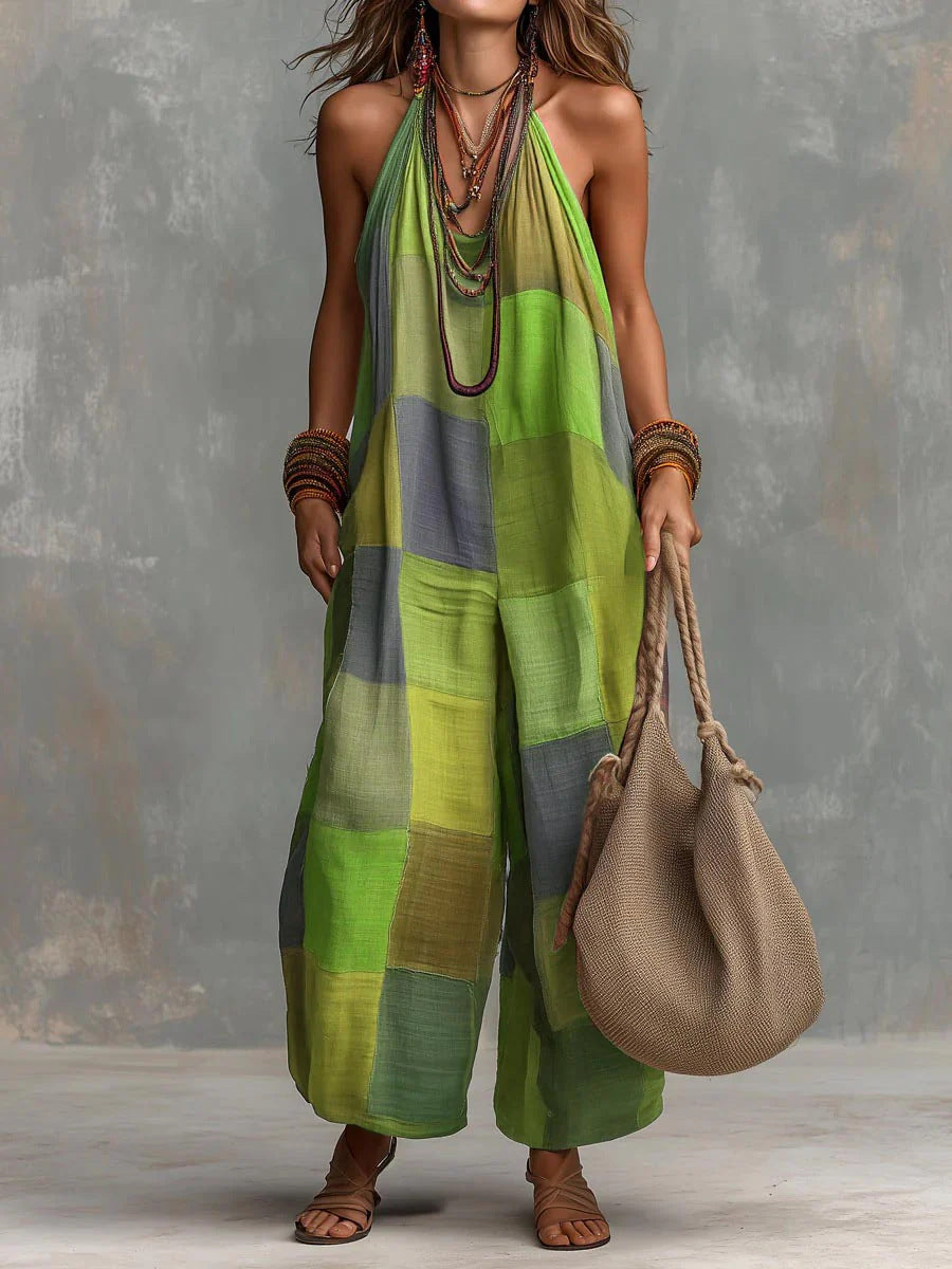Lina | Damen Halter-Jumpsuit mit weitem Bein