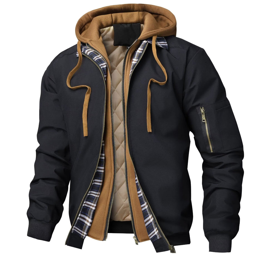 Herren Jacke mit Tunnelzug, Kapuze und Taschen