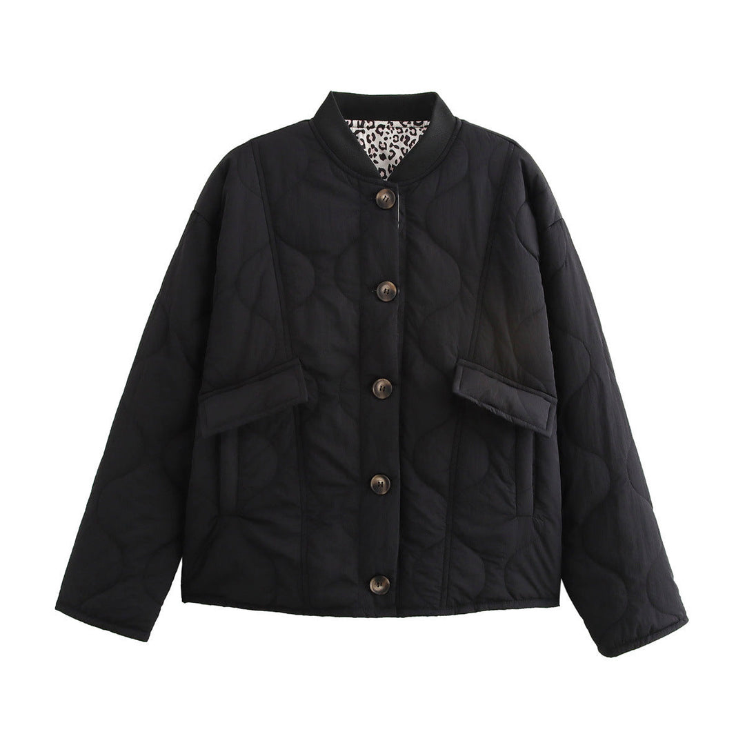 Damen Langarmjacke mit Rundhalsausschnitt, Knöpfen und Taschen