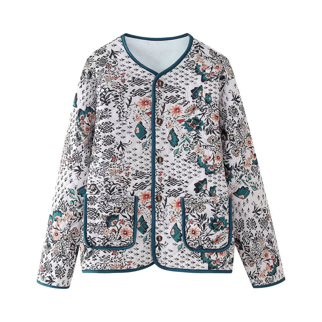 Damen Rundhalsjacke mit langen Ärmeln und Taschen