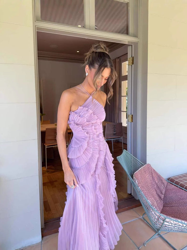 Adeline | Elegantes, luftiges Maxikleid für Damen mit asymmetrischem Ausschnitt