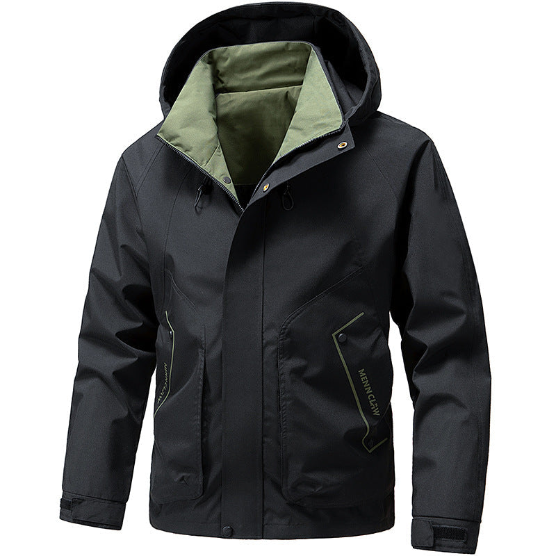 Herren Jacke mit Kapuze, langen Ärmeln und Taschen