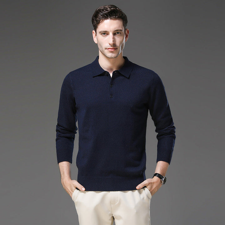Tobias | Polo Business Pullover für Herren mit langen Ärmeln