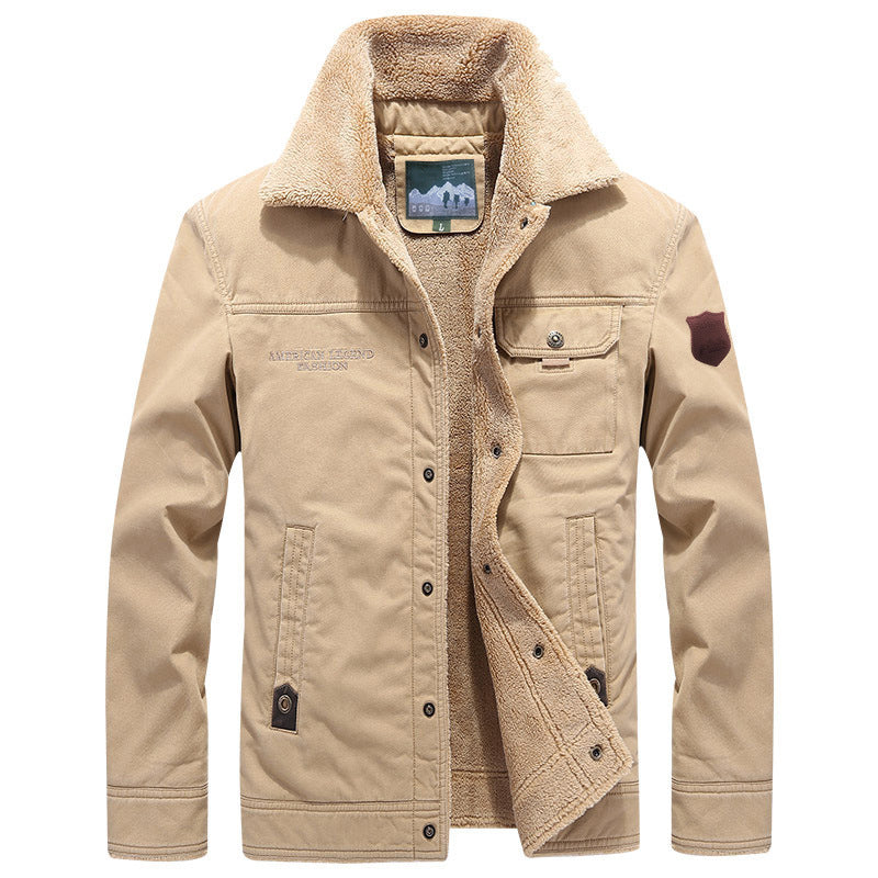 Herren Jacke Langarm mit Knöpfen und Taschen