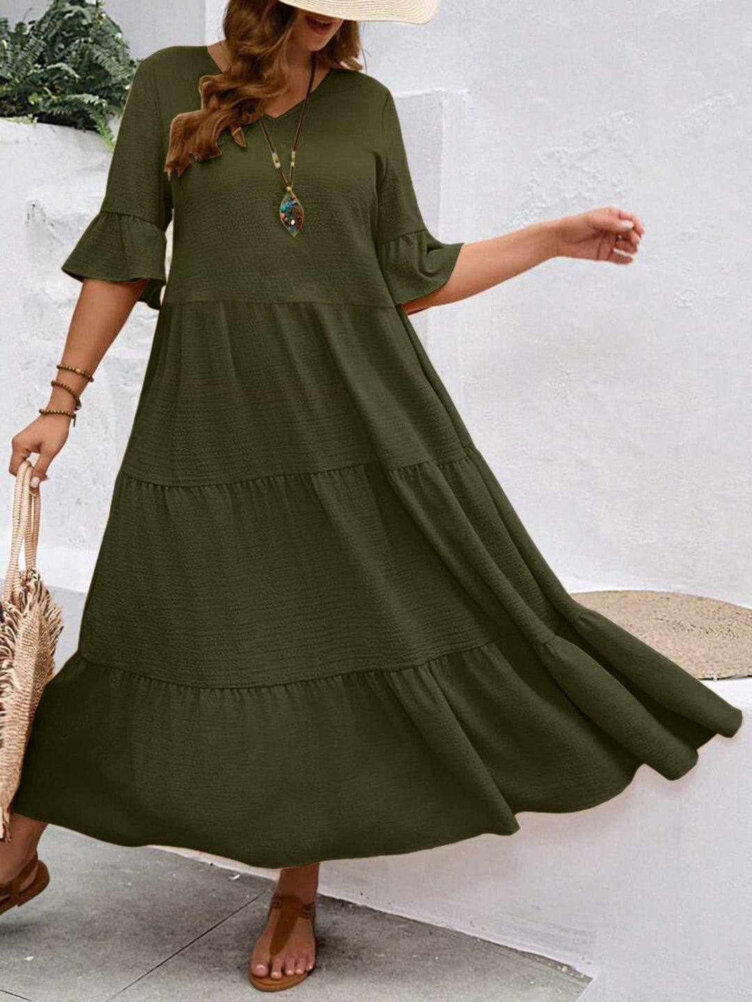 Avelisse | Anmutiges Fließendes Maxikleid für Damen mit Leoparden-Print