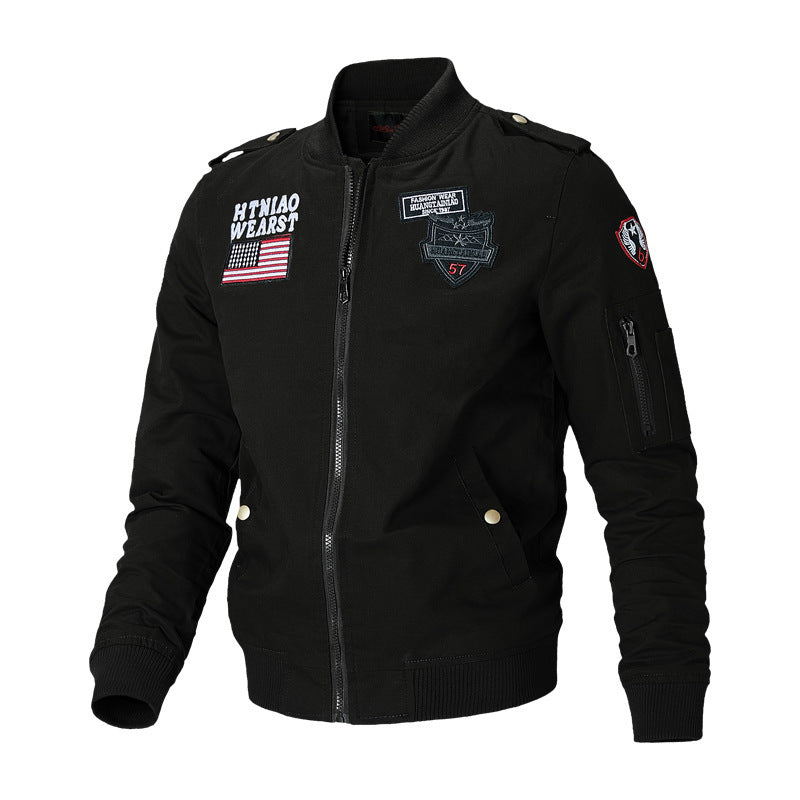 Herren Bomberjacke Langarm mit Taschen