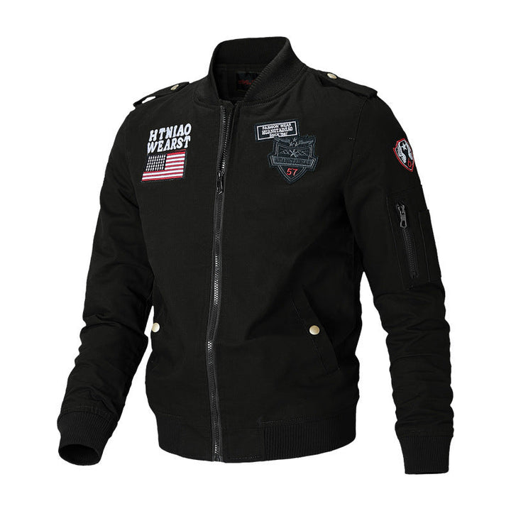 Herren Bomberjacke Langarm mit Taschen