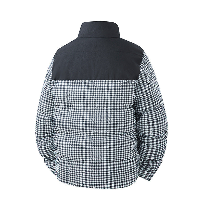 Herren Kurze Karierte Steppjacke mit Taschen