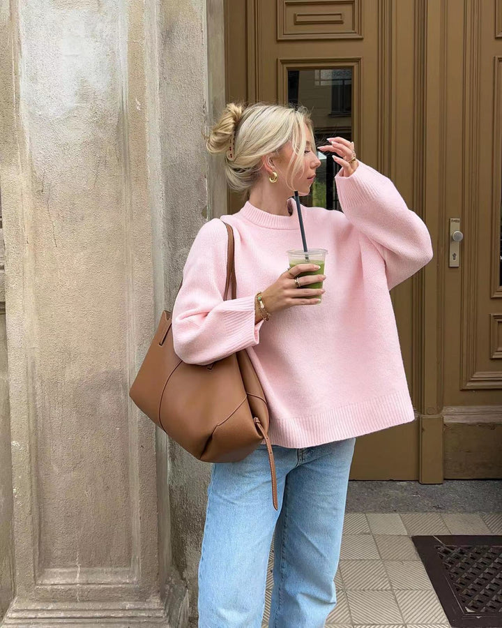 Marie | Damen Pullover mit Rundhalsausschnitt und langen Ärmeln