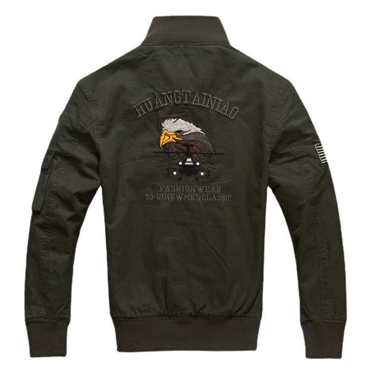 Herren Militärstil-Jacke Langarm mit Taschen