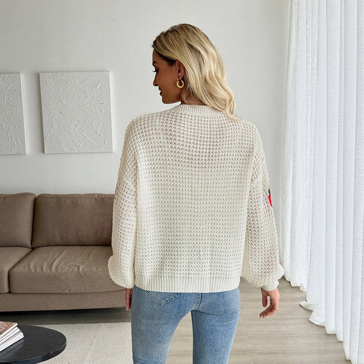 Damen Cropped Cardigan mit Knöpfen und V-Ausschnitt