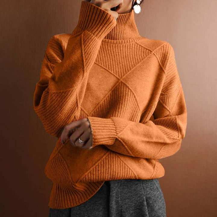 Charlotte | Schicker High-Neck Pullover für Damen mit Rollkragen und langen Ärmeln