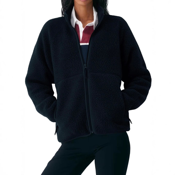 Damen Jacke mit Reißverschlusstaschen und hohem Kragen