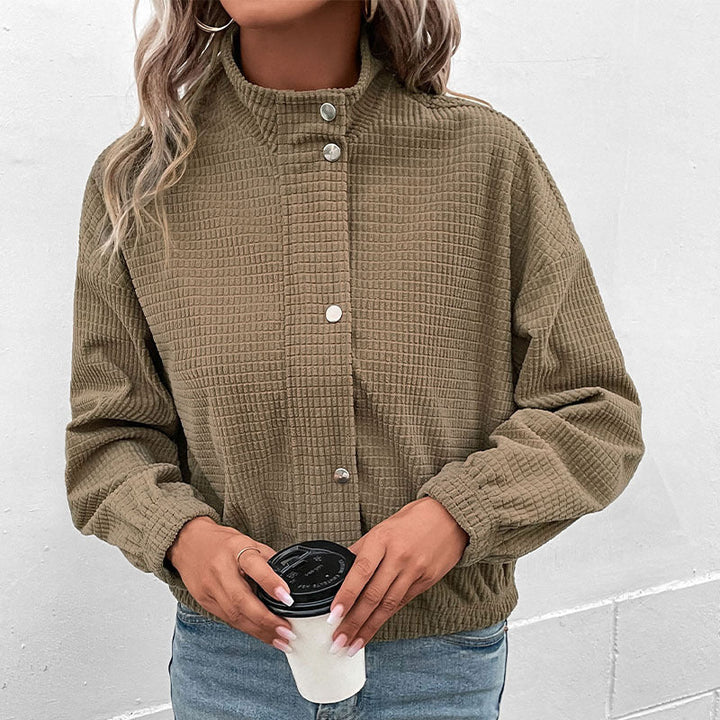 Damen Kurzjacke mit langen Ärmeln und Taschen