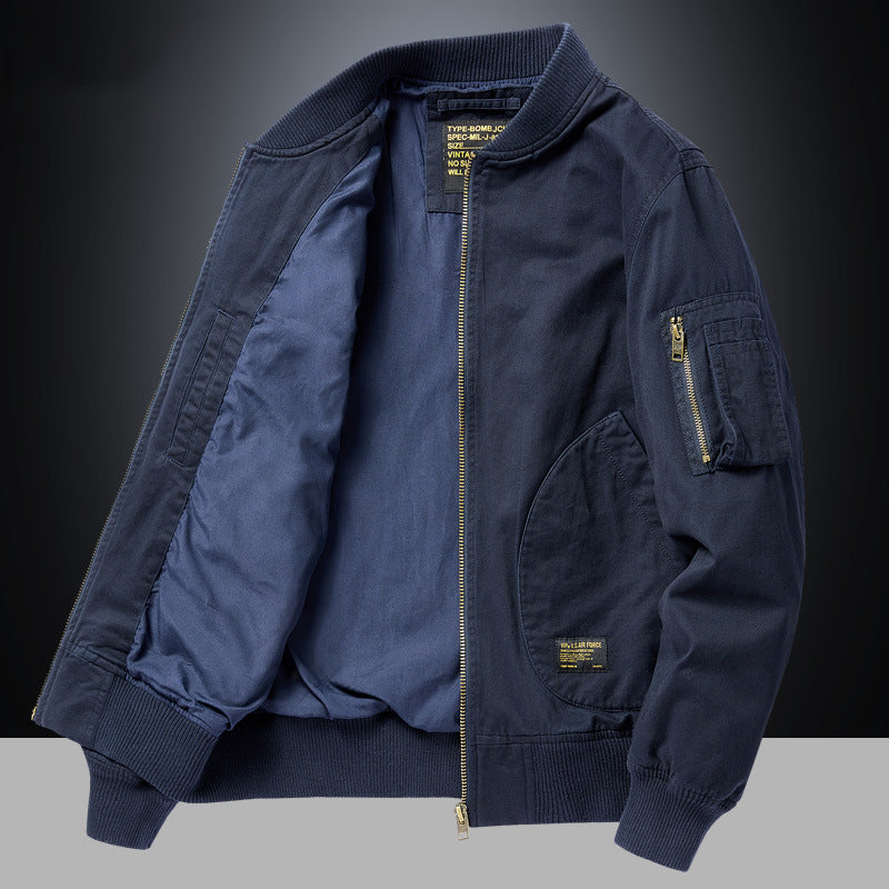 Herren Bomberjacke Langarm mit Taschen