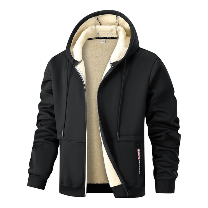 Herren Kapuzenjacke Langarm mit Kordelzug und Taschen