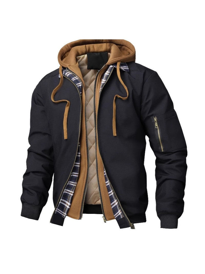 Herren Jacke mit Tunnelzug, Kapuze und Taschen