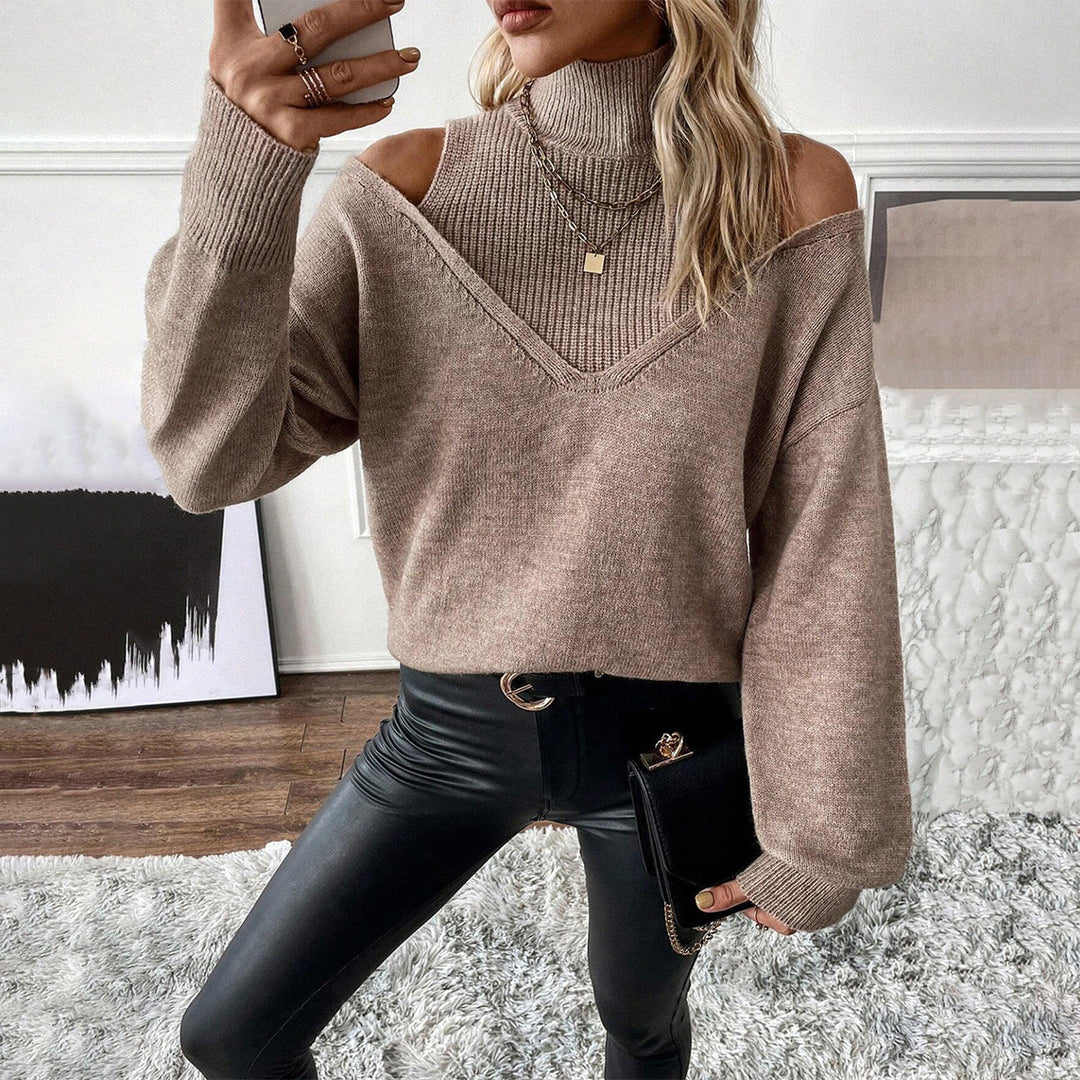 Damen Langarm-Rollkragenpullover