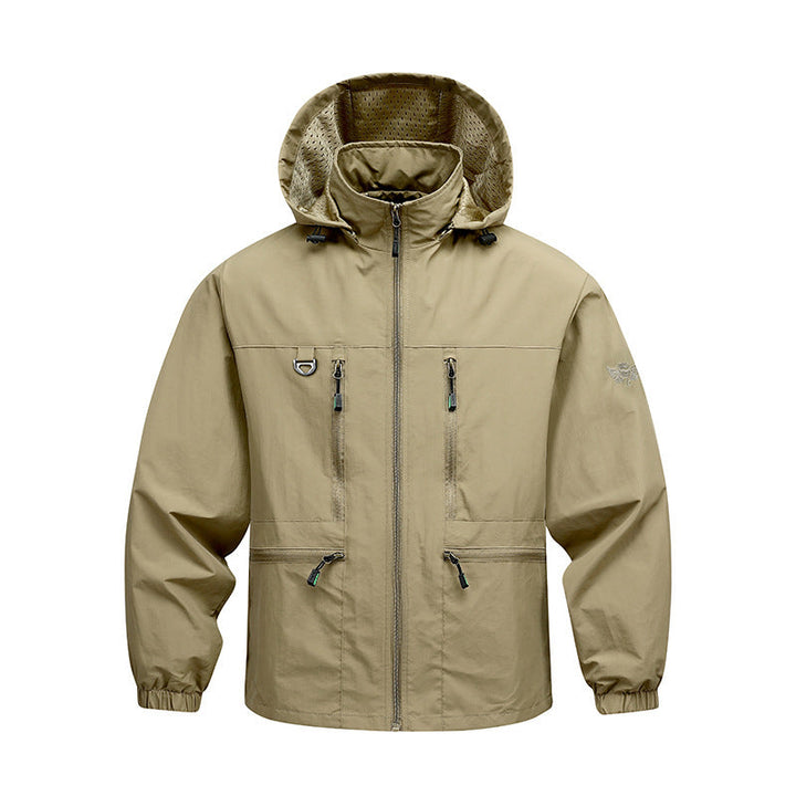 Herren Jacke Langarm mit Kapuze und Taschen