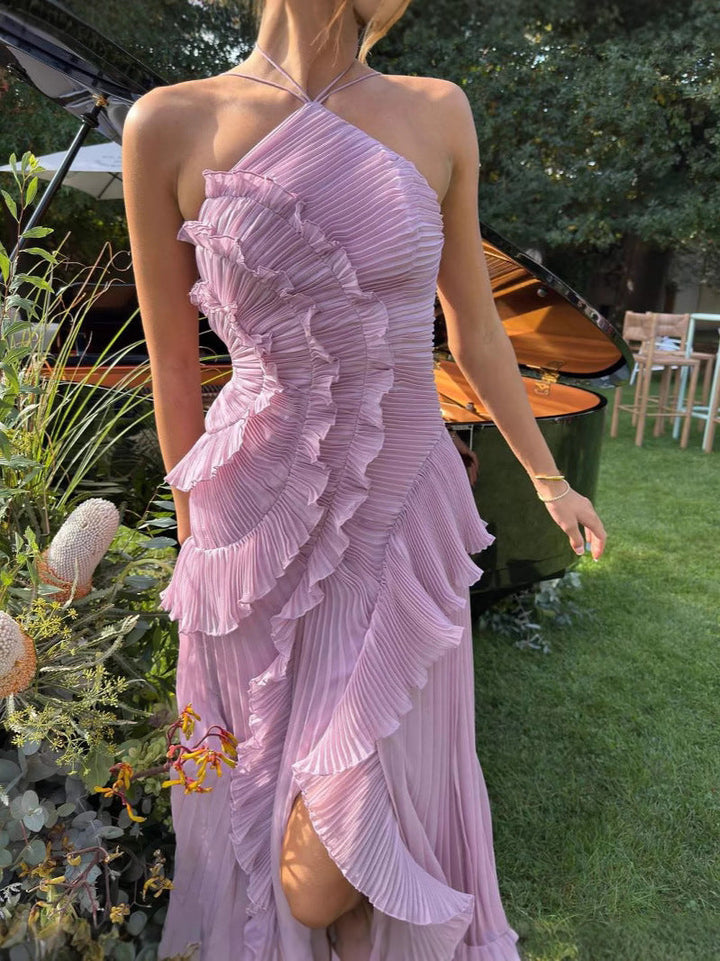 Adeline | Anmutiges und Luftiges Maxikleid für Damen mit asymmetrischem Ausschnitt
