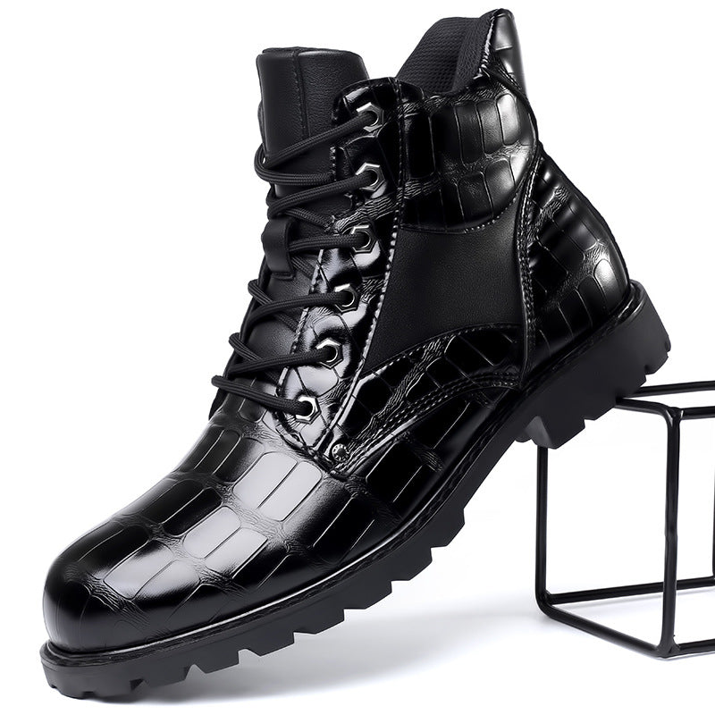 Rendell | Krokodillederstiefel für Herren mit flachem Absatz