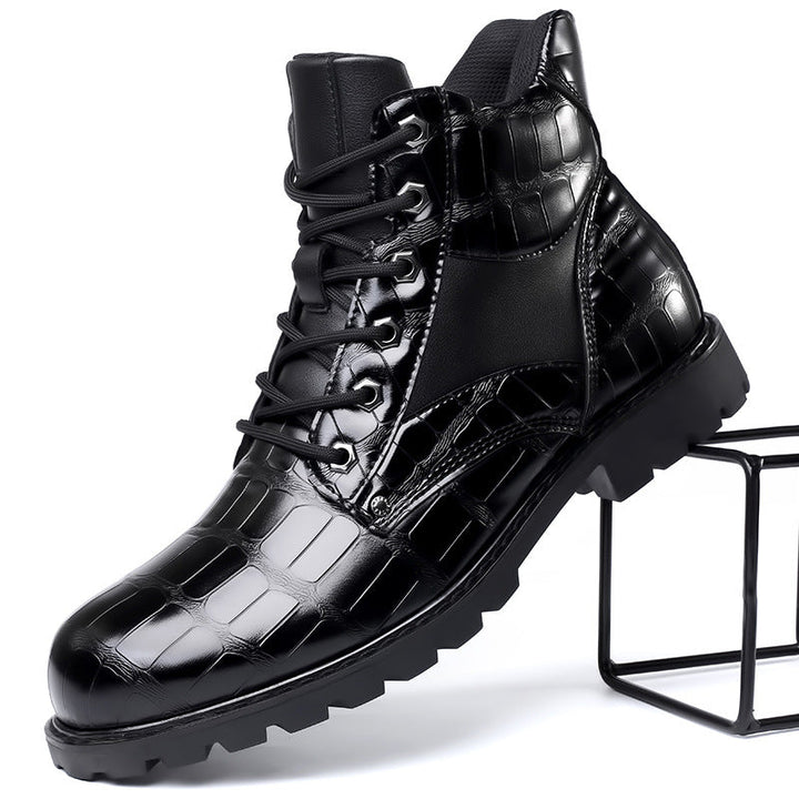 Rendell | Krokodillederstiefel für Herren mit flachem Absatz