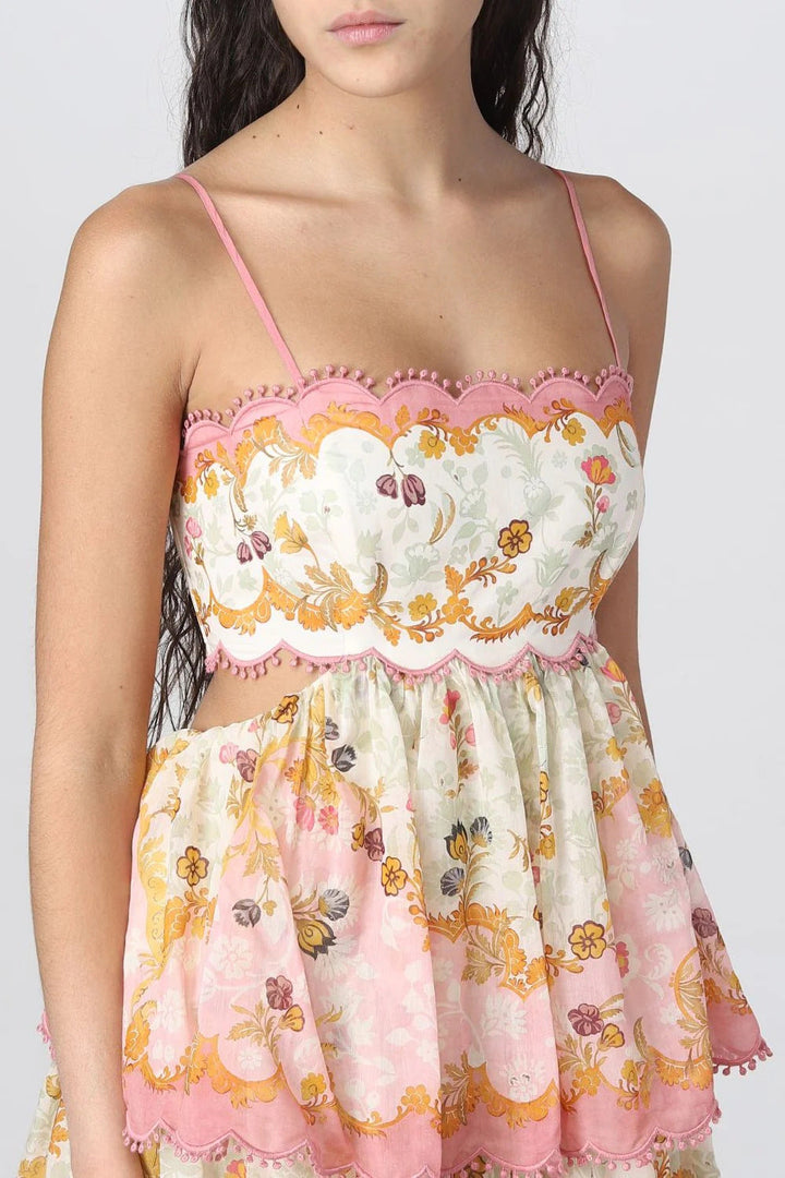 Damen ärmelloses Maxikleid mit Blumenmuster