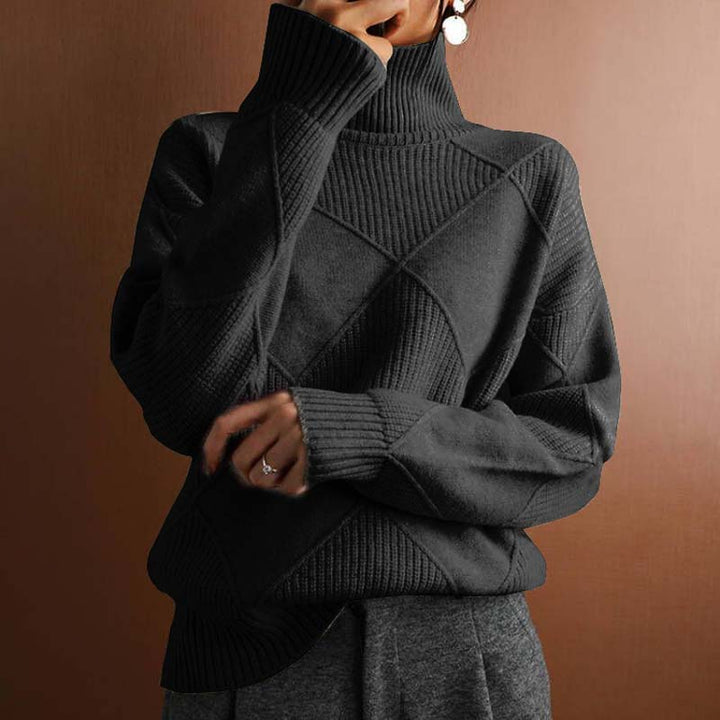 Charlotte | Schicker High-Neck Pullover für Damen mit Rollkragen und langen Ärmeln