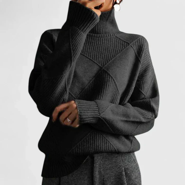 Adryanna | Bequemes Sweatshirt für Damen mit Rollkragen und langen Ärmeln