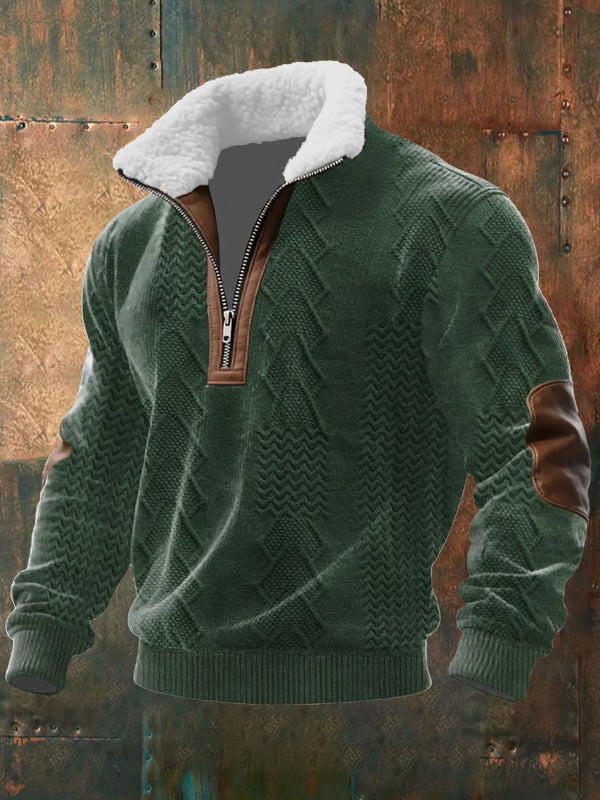 Henrik | Qualitäts-Zip-Up für Herren mit Lammfellkragen