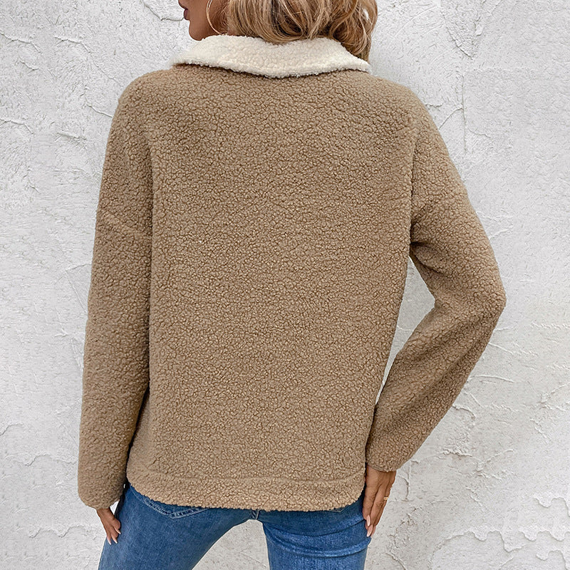 Damen Pullover mit langen Ärmeln und Taschen
