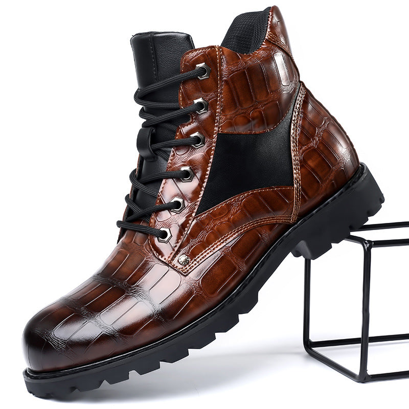 Rendell | Krokodillederstiefel für Herren mit flachem Absatz