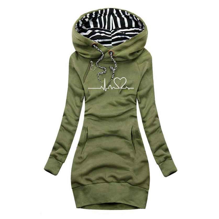 Cristina | Minikleid-Pullover für Damen mit Herzschlag-Print