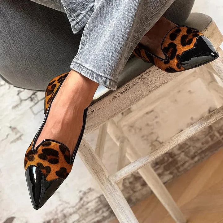 Verfeinerte Tierdruck Ballettflats Pumps für Damen