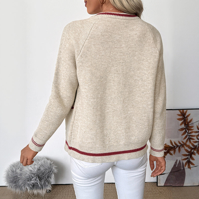 Damen Langarm-Strickjacke im Bomberstil mit Reißverschluss und Taschen