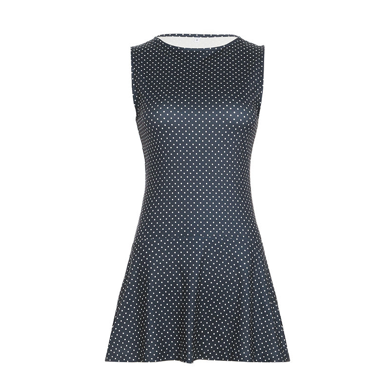 Jane | Gepunktetes Minikleid für Damen mit Rundhalsausschnitt