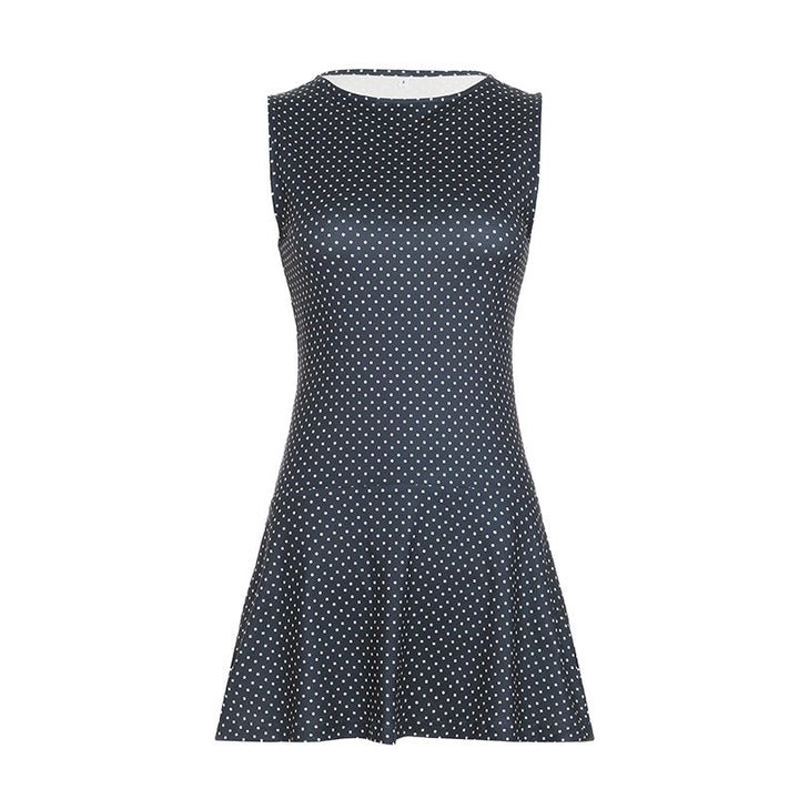 Jane | Gepunktetes Minikleid für Damen mit Rundhalsausschnitt